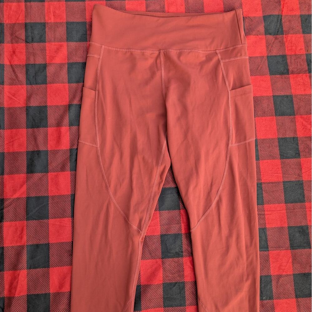 Zyia Active Red High-Rise Side Pocket Leggings Size 14-16